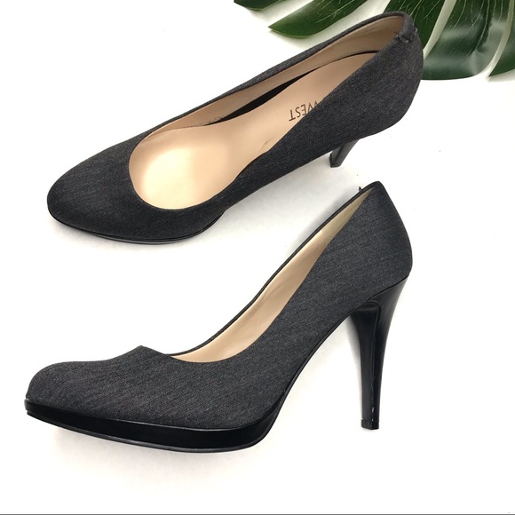 Nine West Shoes - Nine West Wise Up Grey Tweed Fabric Pumps